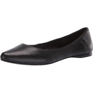 Nine West Women's Black Leather Closed Pointed Toe Speakup Ballet Flats Shoes